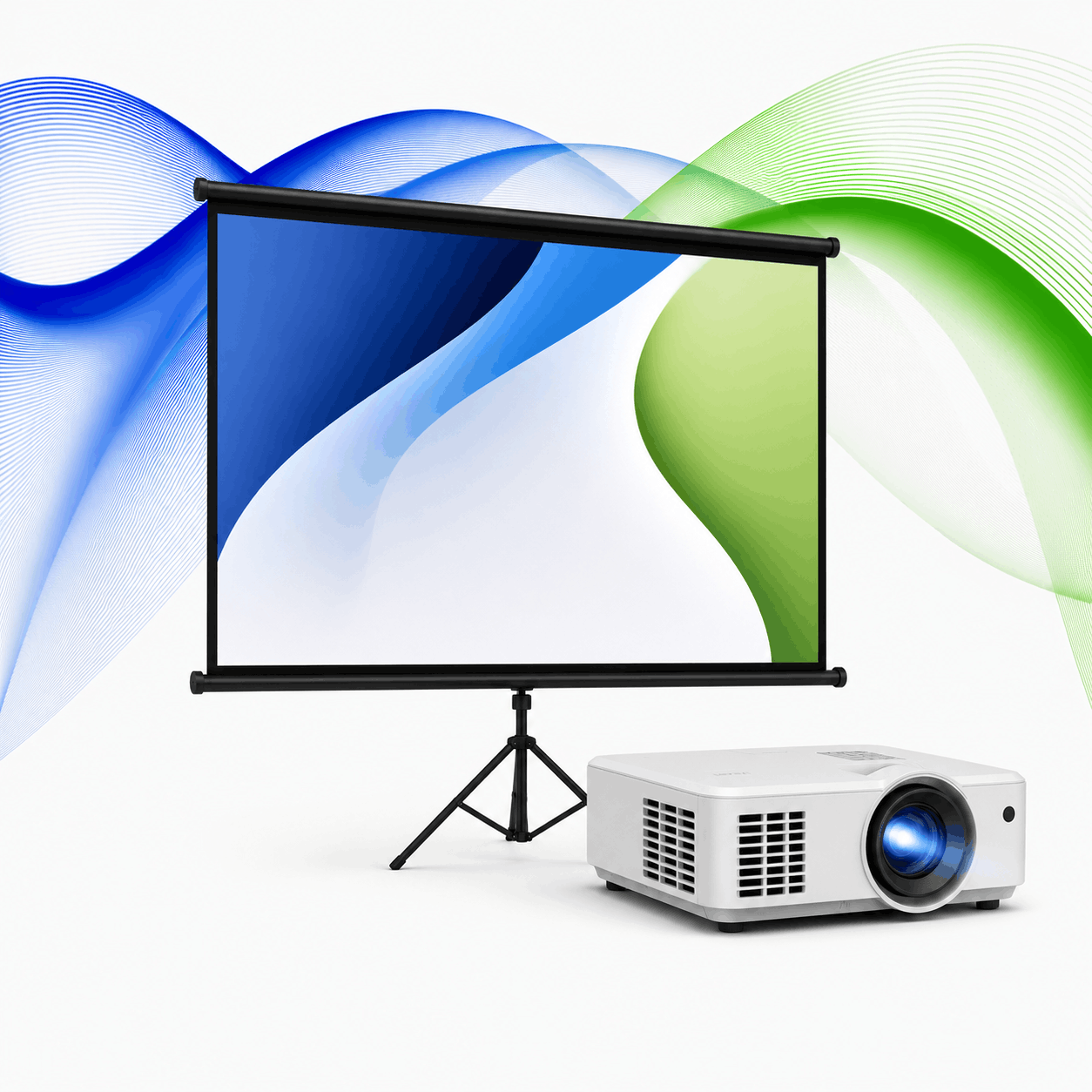 Projector Hire in Ahmedabad & Gandhinagar by RentalIT offering HD and Full HD projectors with projection screen, floor stand, laptop, speakers and wireless microphones for conferences, exhibitions, seminars, training programs and corporate events.